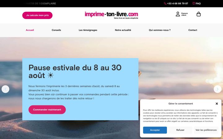 Screenshot of imprime-ton-livre.com