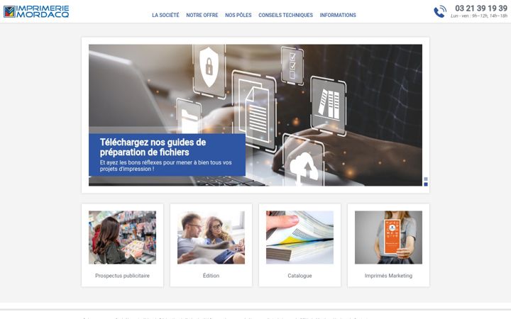 Snímek obrazovky imprimeriemordacq.com
