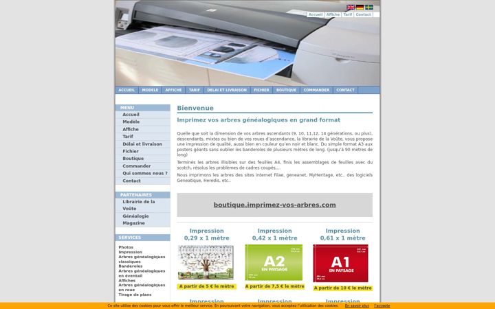 Screenshot of imprimez-vos-arbres.com