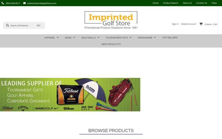 Screenshot of imprintedgolfstore.com