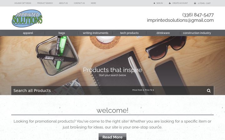 Screenshot of imprintedsolutions.com
