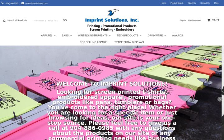 Snímek obrazovky imprintflorida.com