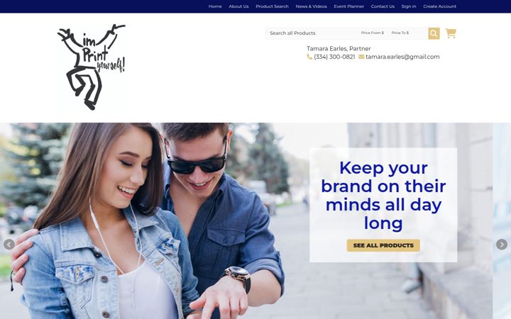 Ekrānuzņēmums no imprintyourself.com