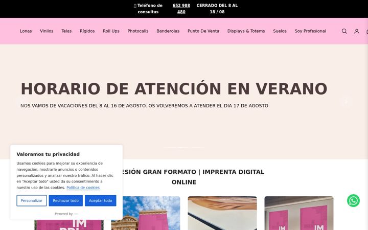 Screenshot of imprivicshop.com
