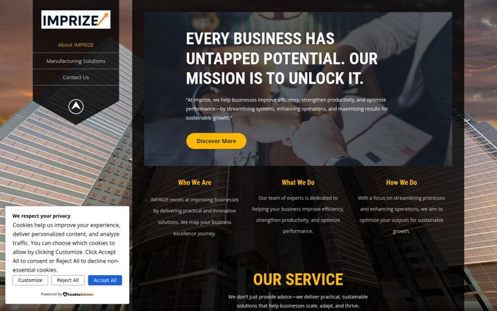 Screenshot of imprize.com