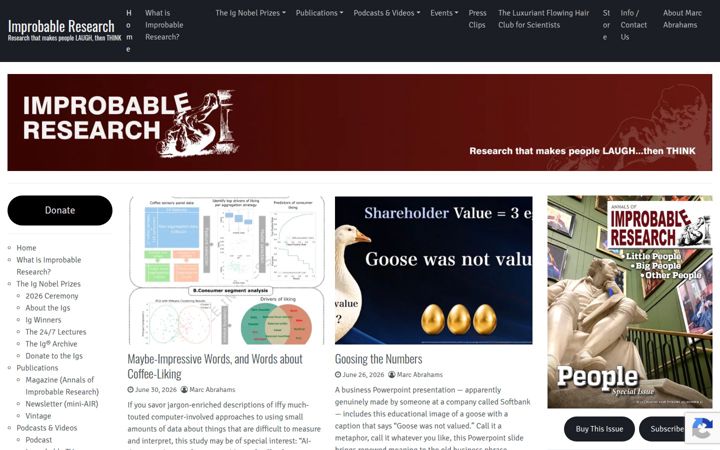 Skjámynd af improbable.com