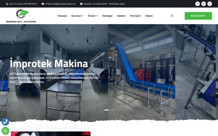 Screenshot of improtekmakina.com