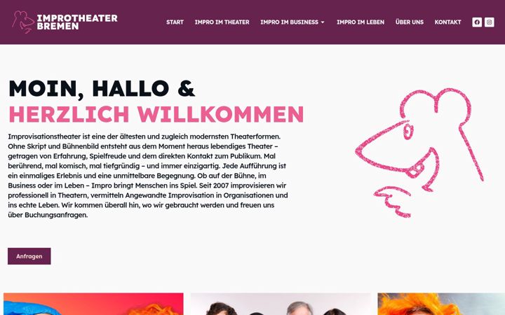 Screenshot of improtheater-bremen.de