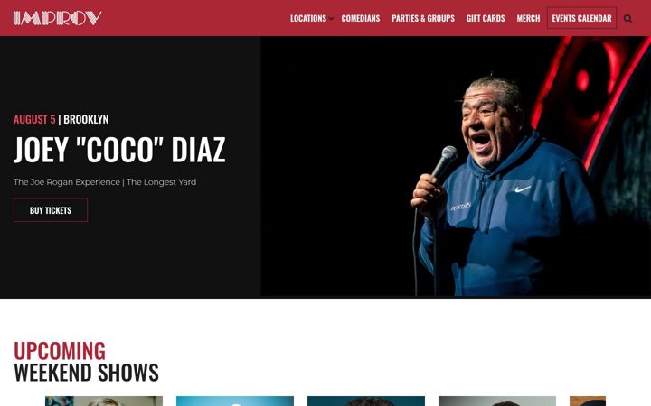 Screenshot of improv.com