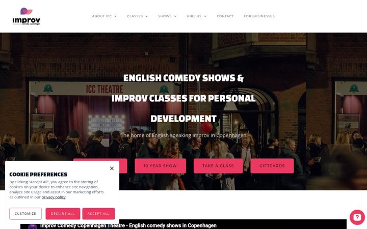 Screenshot of improvcomedy.eu