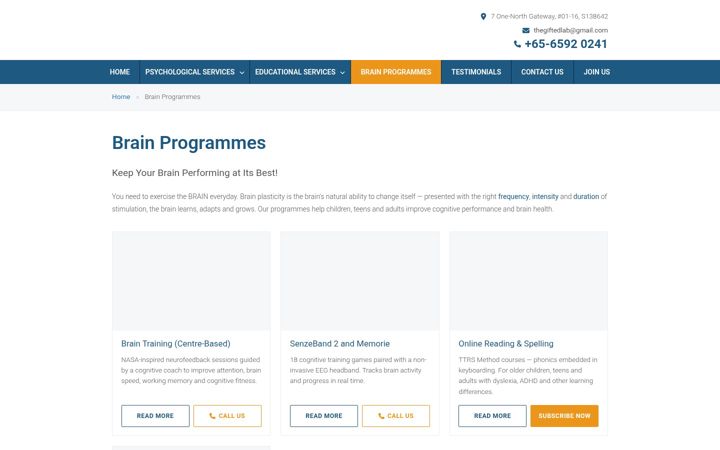 Screenshot of improvememorysg.com