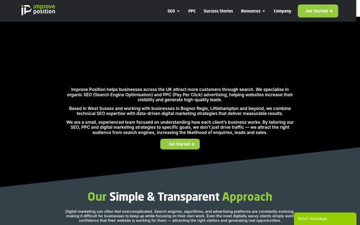 Screenshot of improveposition.co.uk