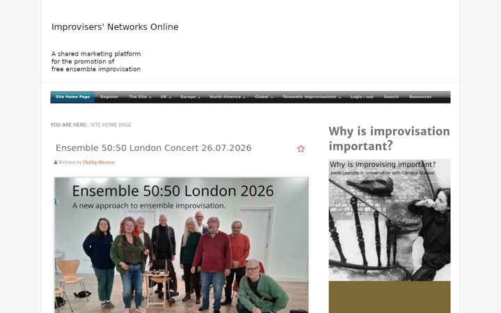 Skjermbilde av improvisersnetworks.online