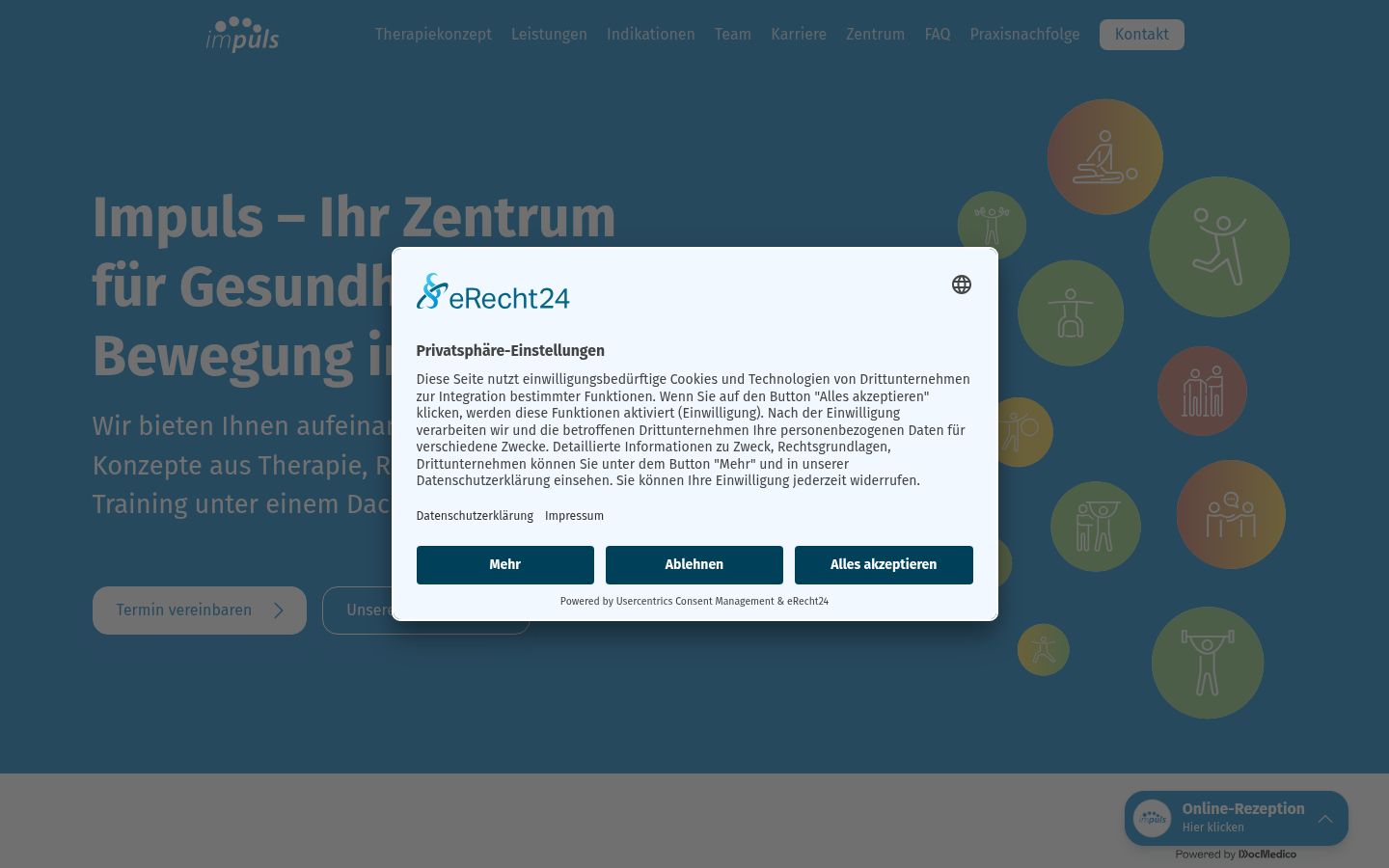 Screenshot of the consent banner shown before any interaction