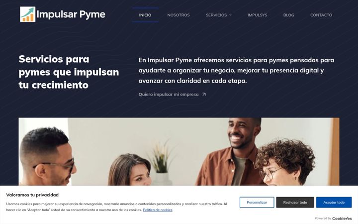 Snimka zaslona za impulsarpyme.com
