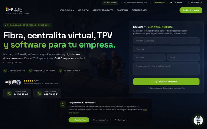 Snimka zaslona za impulsatelecom.com
