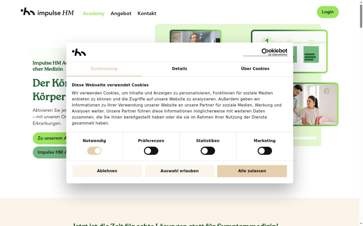 Captura de ecrã do banner de consentimento apresentado antes de qualquer interação