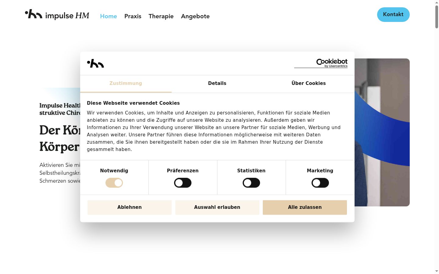 Screenshot of the consent banner shown before any interaction
