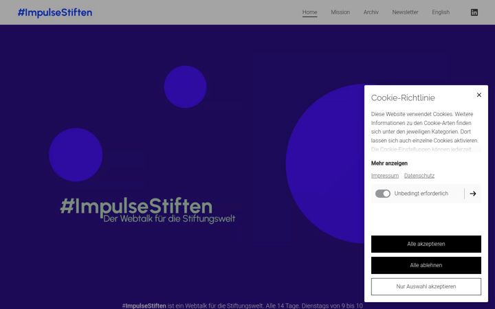 Screenshot of impulse-stiften.de