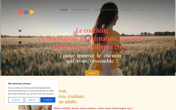 Ekraanipilt saidist impulsiocoaching.com