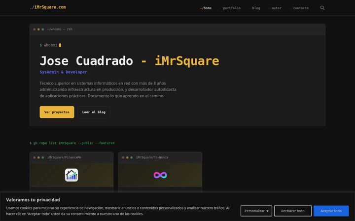 Captura de pantalla de imrsquare.com