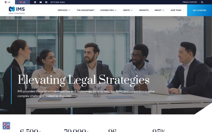 Snimka zaslona za imslegal.com