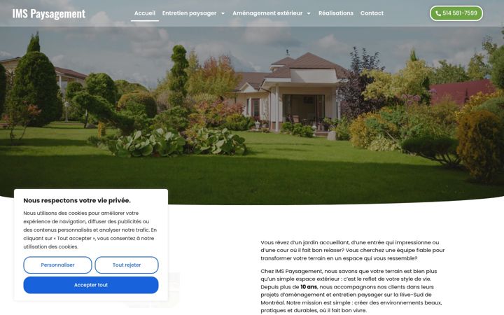 Snimka zaslona za imspaysagement.com