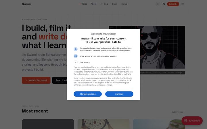 Screenshot of imswarnil.com