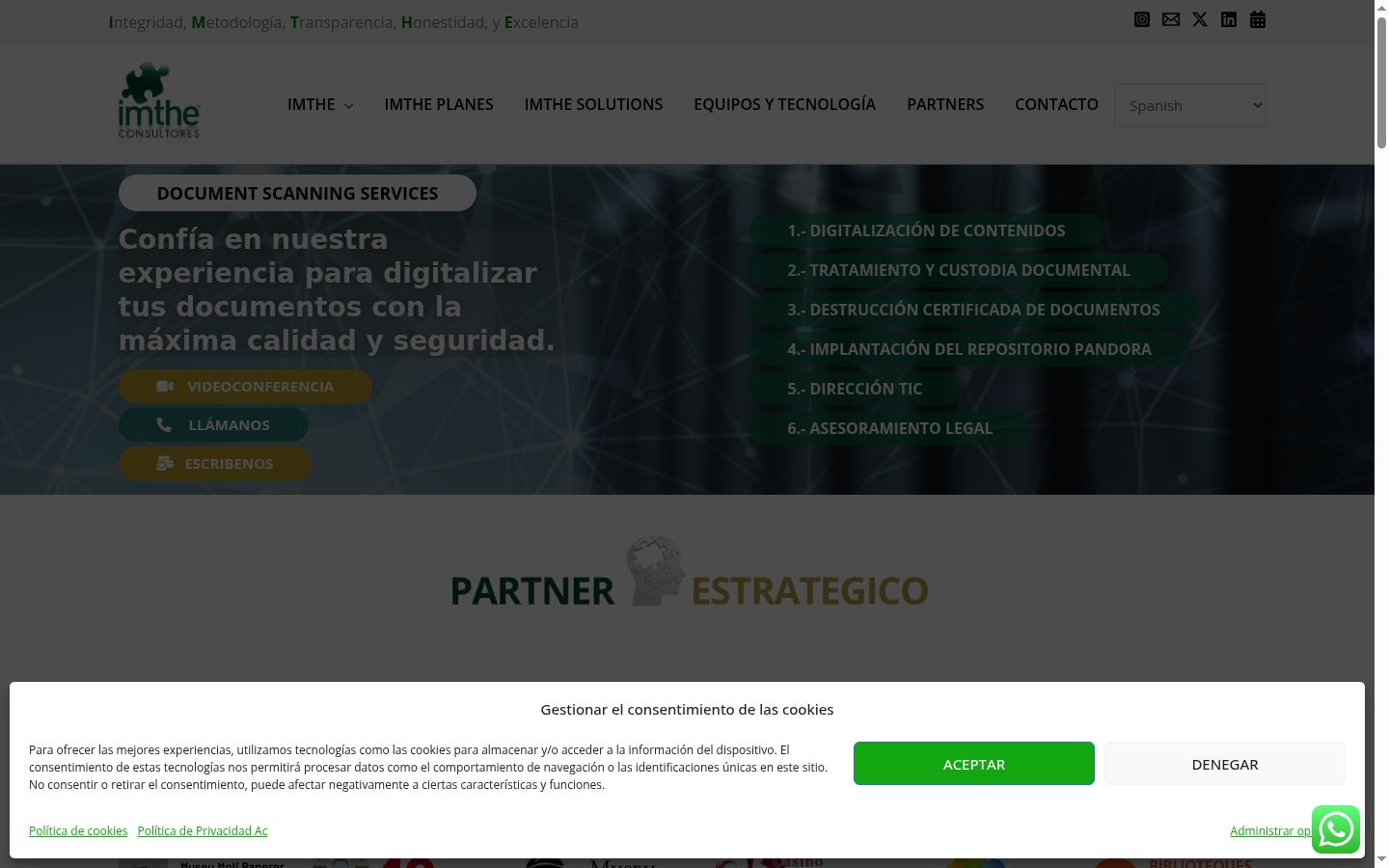 Screenshot of the consent banner shown before any interaction