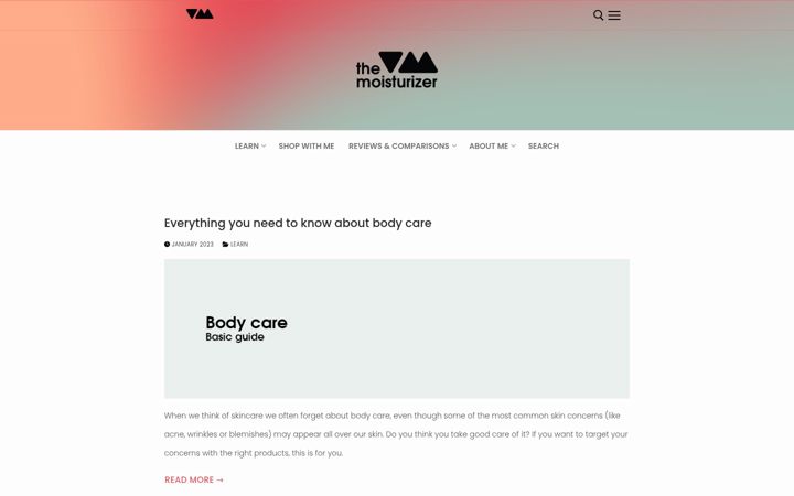 Screenshot of imthemoisturizer.com