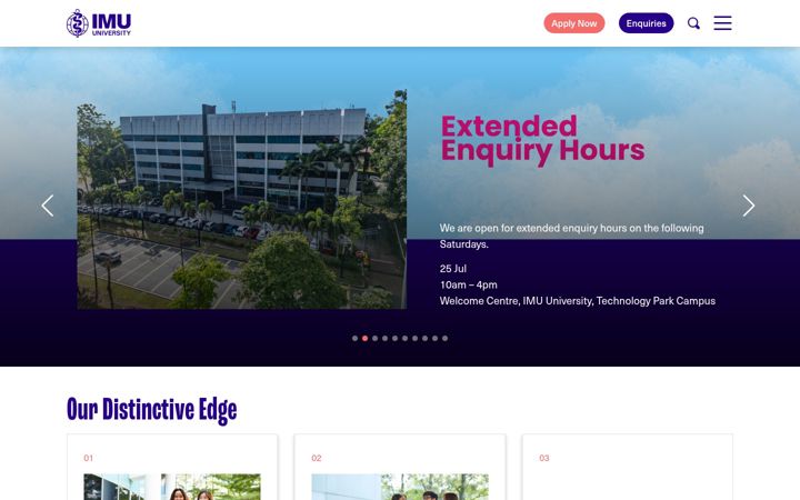 Screenshot of imu.edu.my