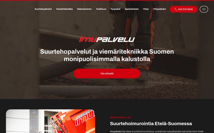 Screenshot of imupalvelu.fi