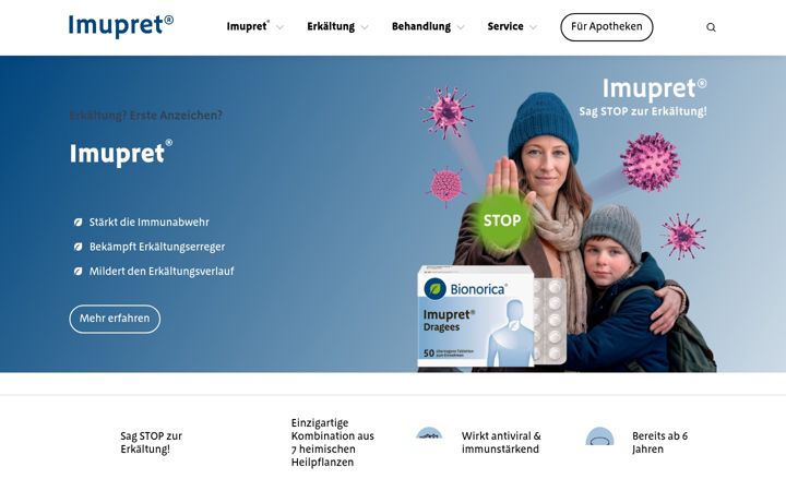 Screenshot of imupret.at