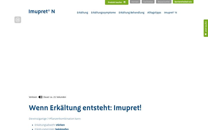 Screenshot of imupret.de
