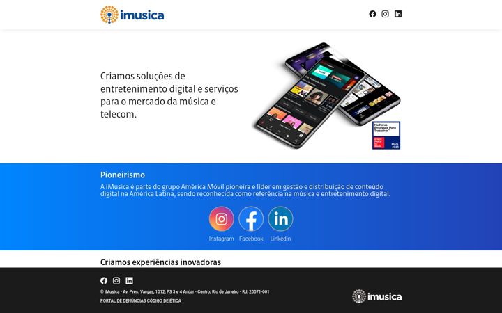 Screenshot of imusica.com.br