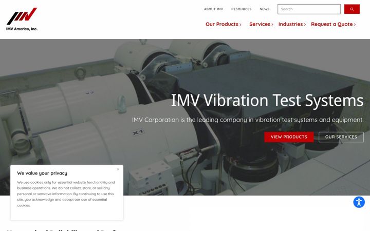 Screenshot of imv-usa.com