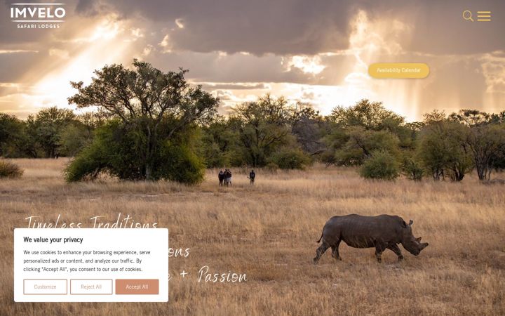 Screenshot of imvelosafarilodges.com