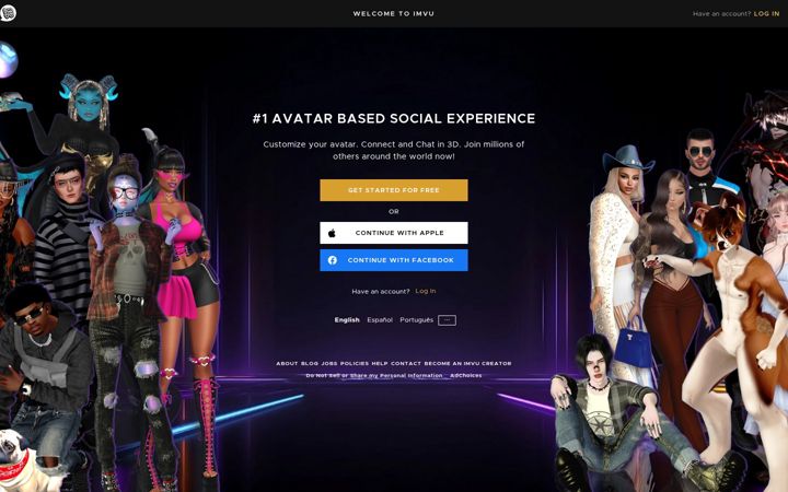 Kuvakaappaus sivustosta imvu.com