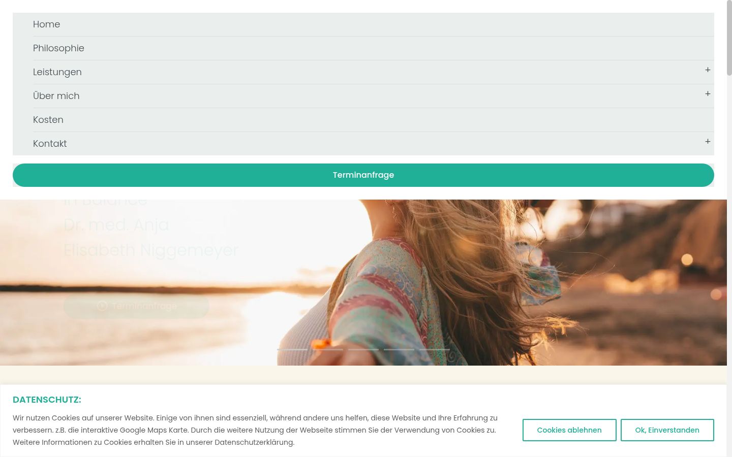 Screenshot del banner di consenso mostrato prima di qualsiasi interazione