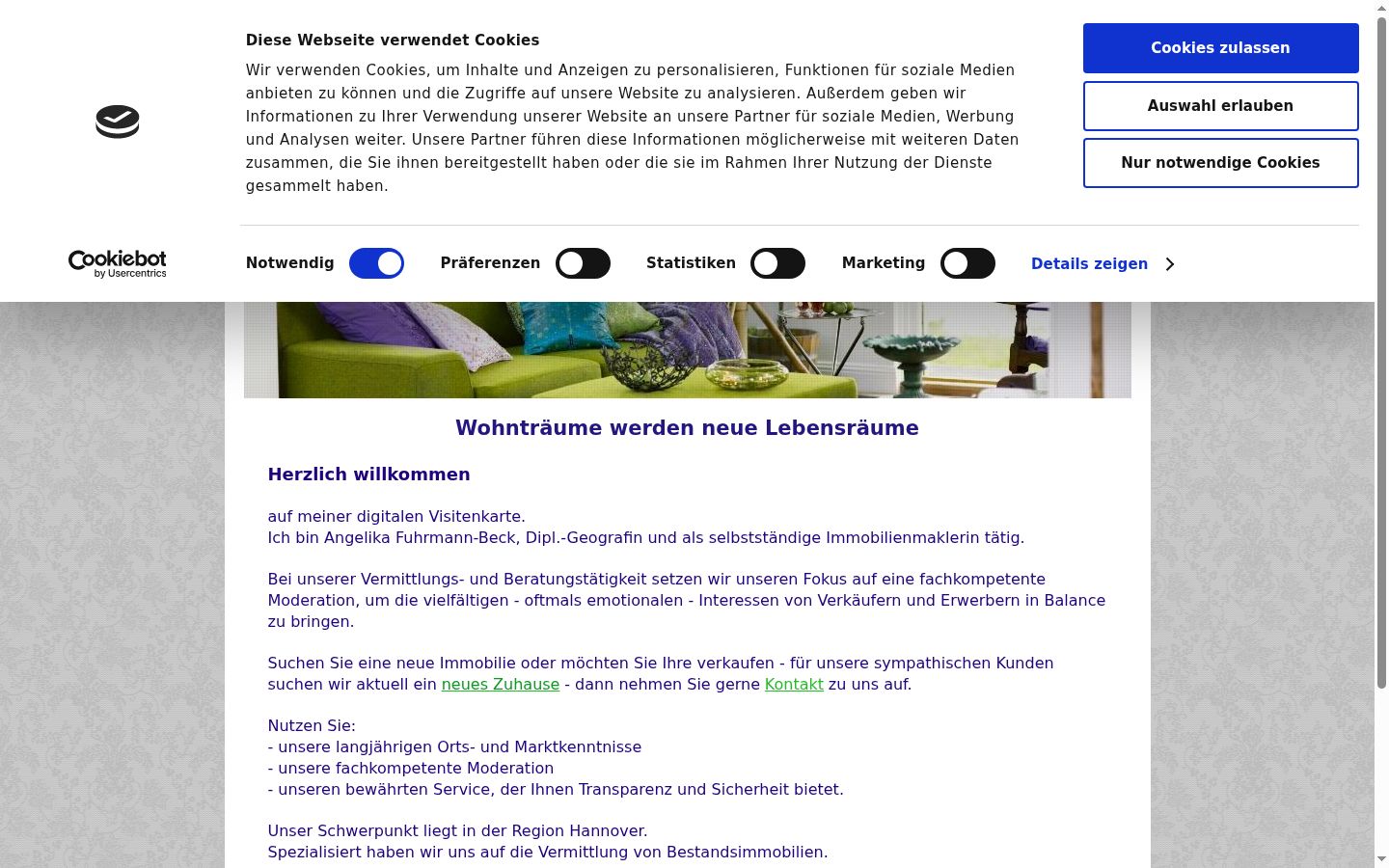 Screenshot tal-banner tal-kunsens muri qabel kwalunkwe interazzjoni