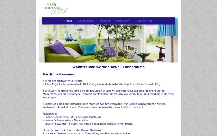 Screenshot of in-balance-leben.de