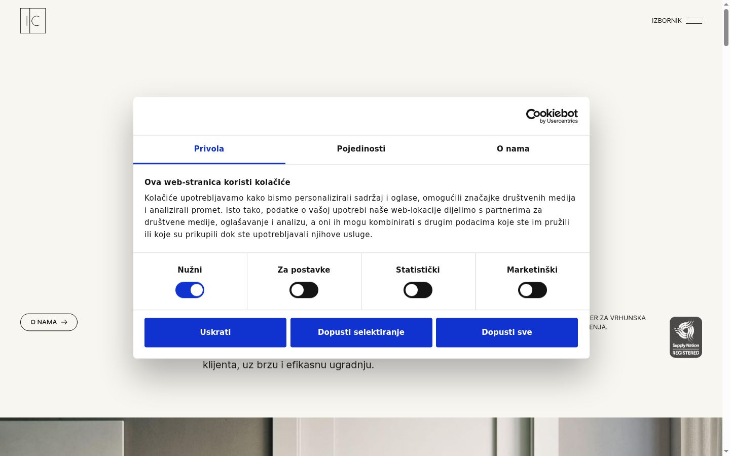 Zrzut ekranu banera zgody wyświetlanego przed jakąkolwiek interakcją