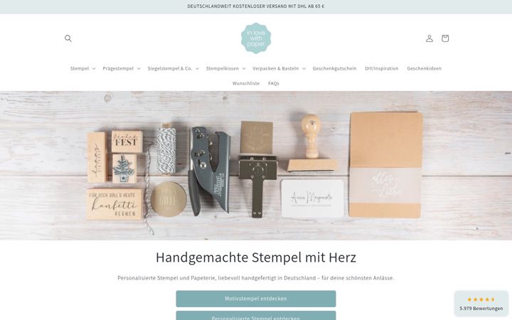 Screenshot of in-love-with-paper.de