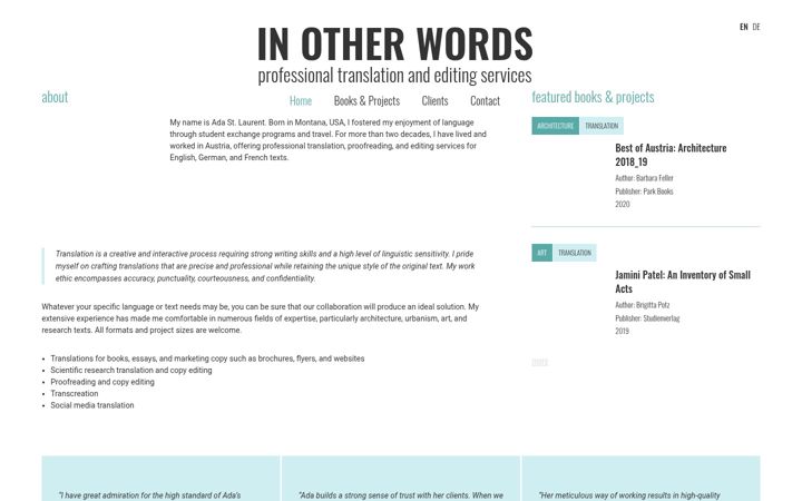 Screenshot of in-other-words.at