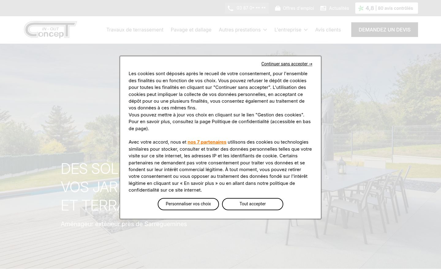 Screenshot of the consent banner shown before any interaction