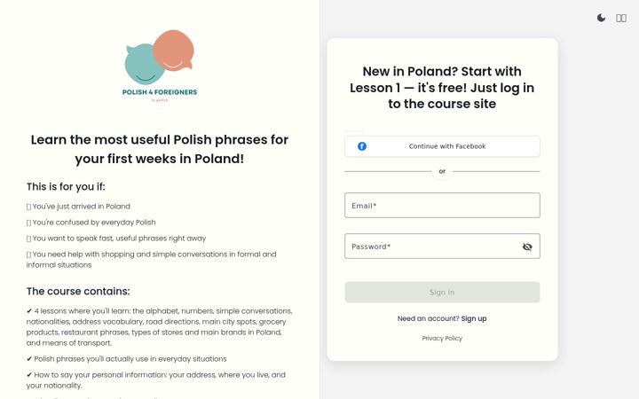Screenshot di in-polish.pl