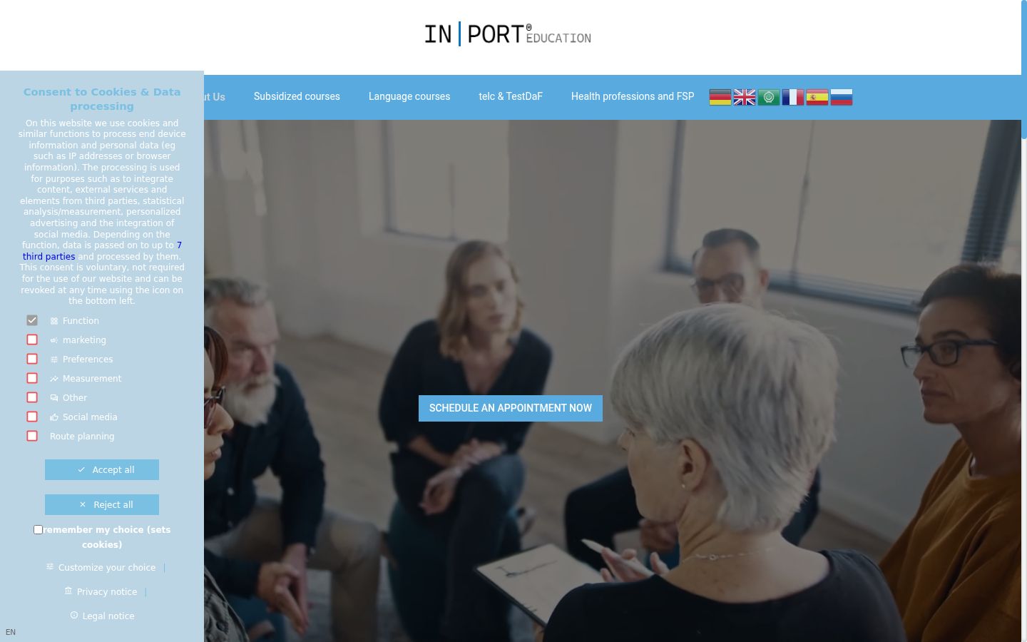 Screenshot of the consent banner shown before any interaction