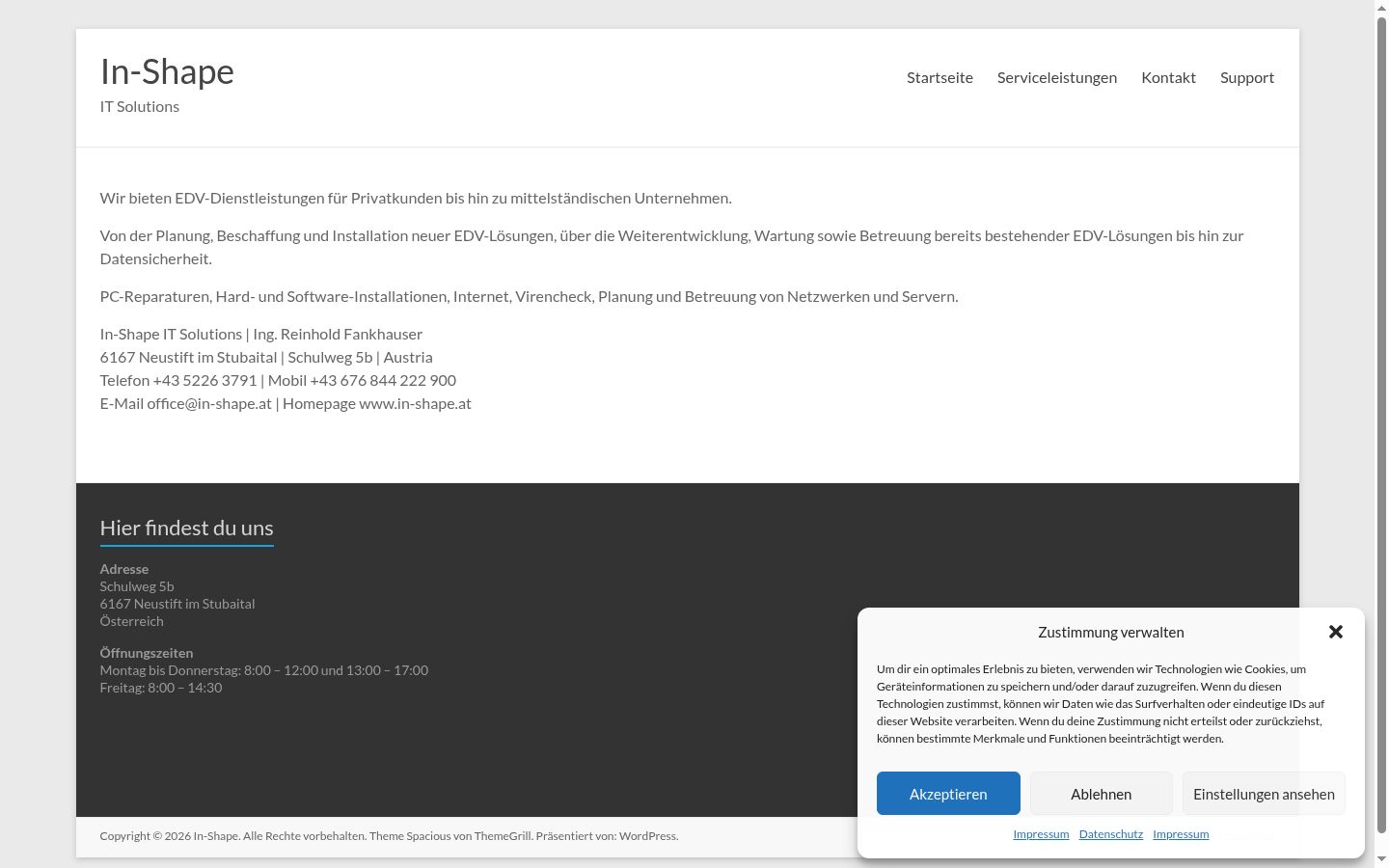 Screenshot tal-banner tal-kunsens muri qabel kwalunkwe interazzjoni