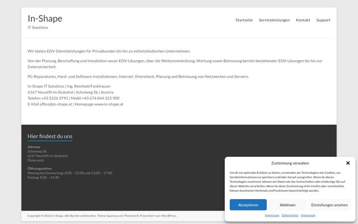 Screenshot of in-shape.at