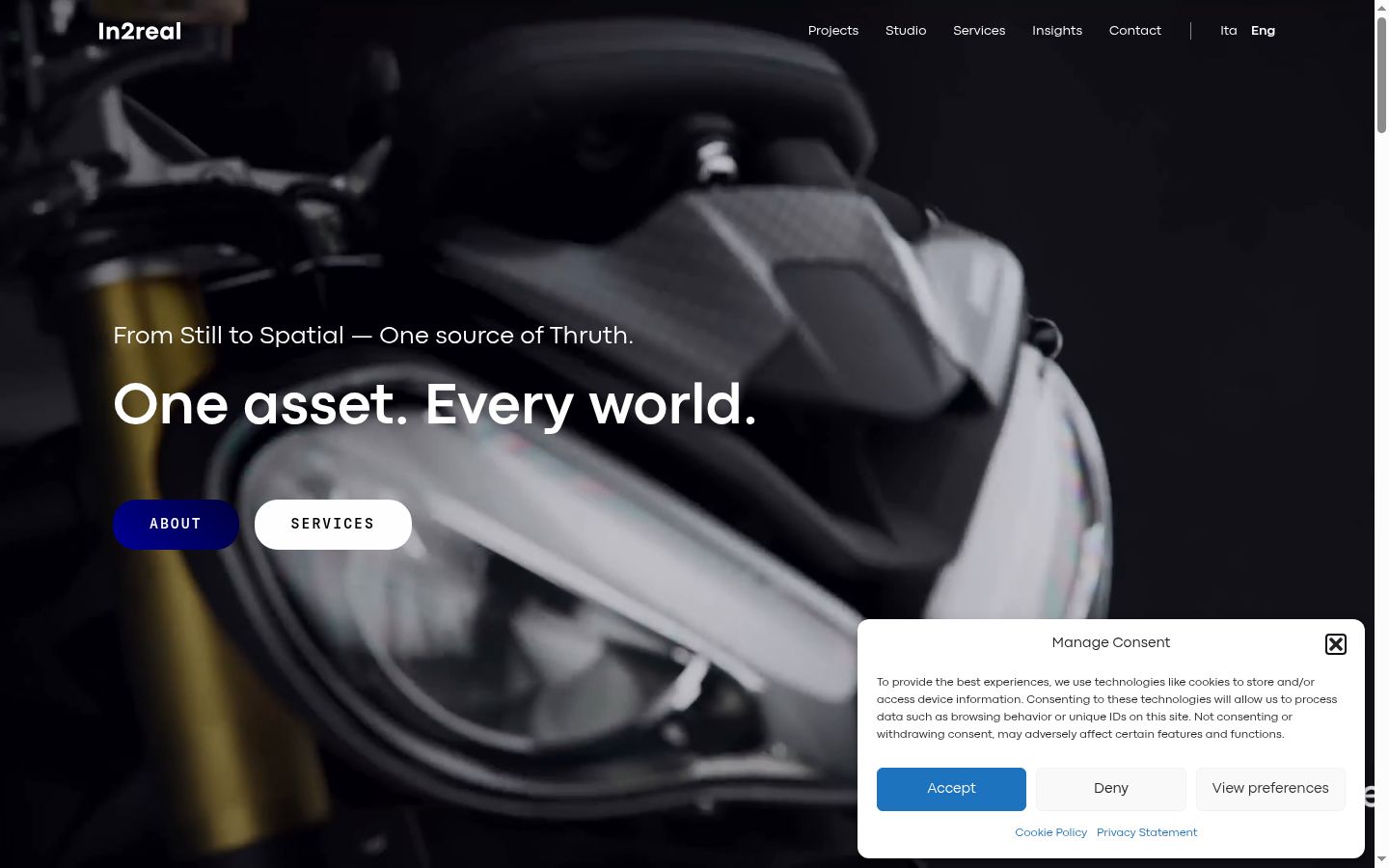 Screenshot of the consent banner shown before any interaction